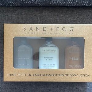 Sand + Fog Body Lotion Set - Vanilla Musk, Rose Noir & Oud, Moroccan Amber